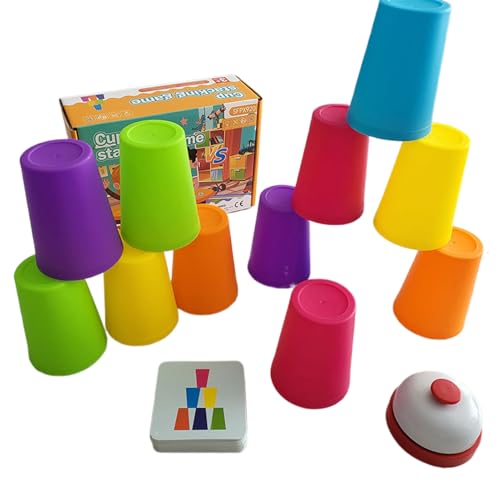 Wimnqie Speed Stacking Cups Juego de Apilamiento de Tazas Rápidas | Tazas Anidadas Apilables Divertidas Educativas, Juegos de Vasos Apilables Para Niños, Juguetes Educativos Portátiles Para El Hogar