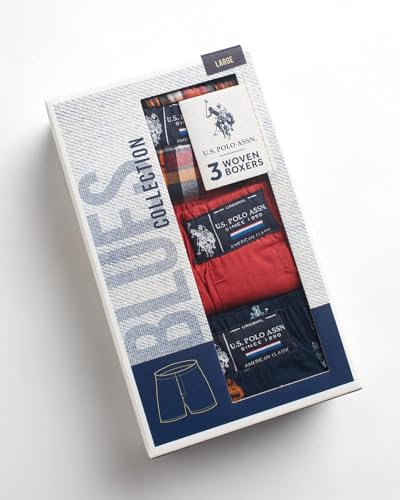 U.S. Polo Assn. Mens Boxer Shorts - 3 Piece - Relaxed Fit Classic Boxers - Breathable Cotton Woven Boxers for Men (S-XL)3