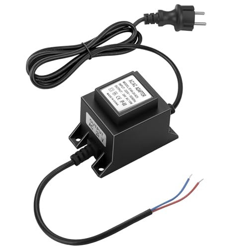 Muzveik Transformateur 220V 24V AC/AC, Adaptateur LED Transfo 15W 0.6A, Alimentation Étanche IP68 pour Éclairage de Jardin, Fontaine, et Piscine