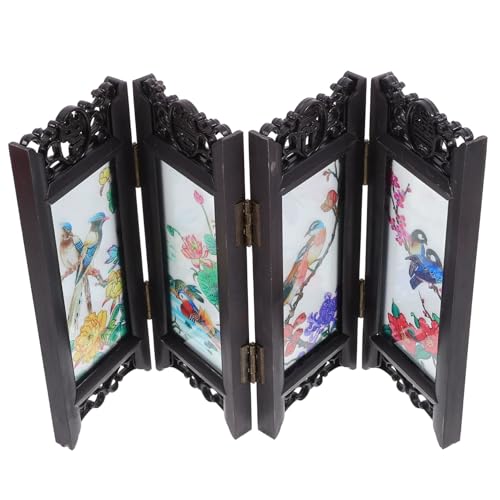 Homoyoyo Biombo Plegable Pequeño Decorativo para Escritorio, Mini Pantalla Divisoria de Arte Tradicional Chino, Decoración Hogar y Oficina, Multifuncional, Ligero y Compacto