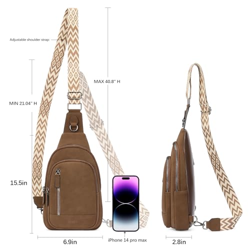 Image of CLUCI Crossbody Bags for Women Men,Leather Sling Bag Cross Body Backpack for Woman Gifts for Women Birthday Unique