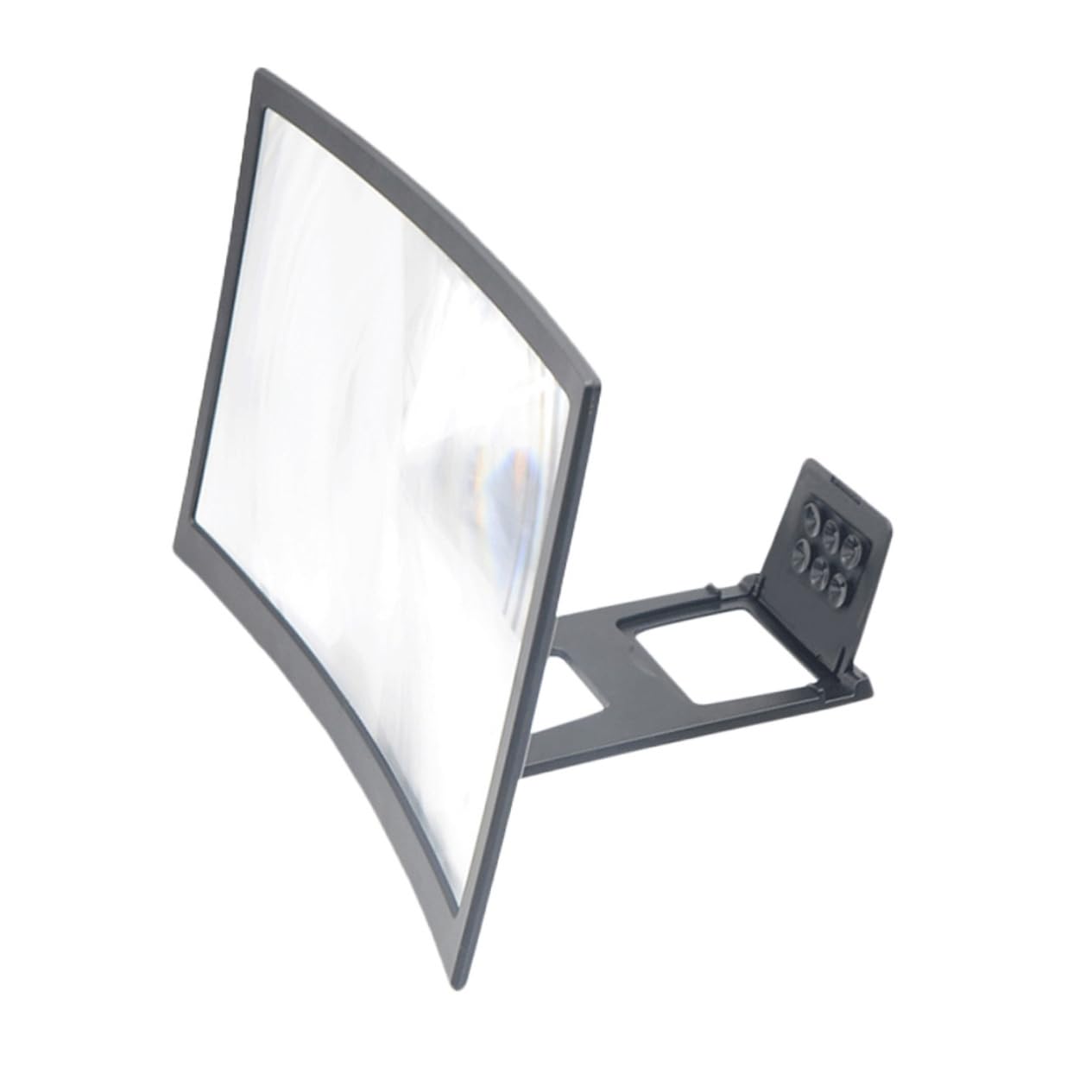 Amplificateur ÉCran TéLéPhone Portable Loupe 3D IncurvéE en Acrylique Abs Support Mobile Anti-Chute Facile À Utiliser pour Seniors Enfants