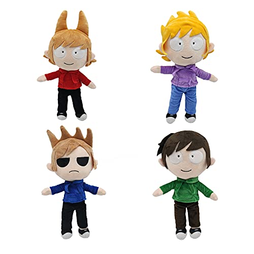 14-15.2inch Eddsworld Plush Doll Toys Tord Eddsworld Toy Tord&Matt/Tom & EDD Soft Stuffed Animals Doll, Tord Doll Toys for Fans of Eddsworld Birthday Holiday (4pc Eddsworld)