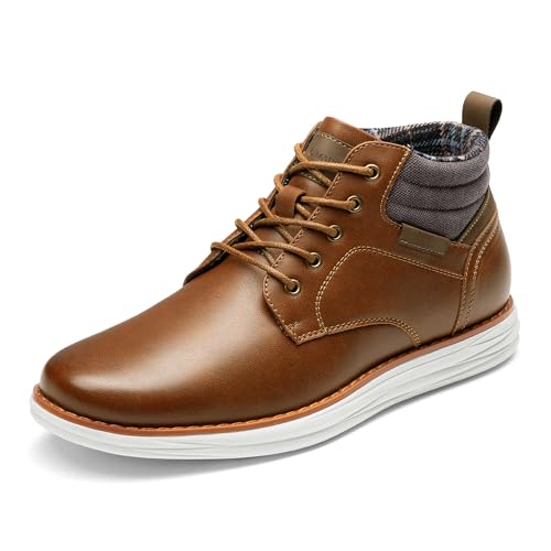 Bruno Marc Men's Mid Top Chukka Sneaker Lace Up Dress Boot,Size 12,Tan,GRAND-HIGH