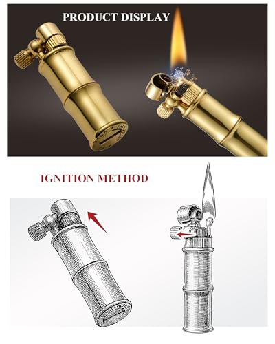 Encendedor portátil clásico Mini de latón rellenable miniatura 5