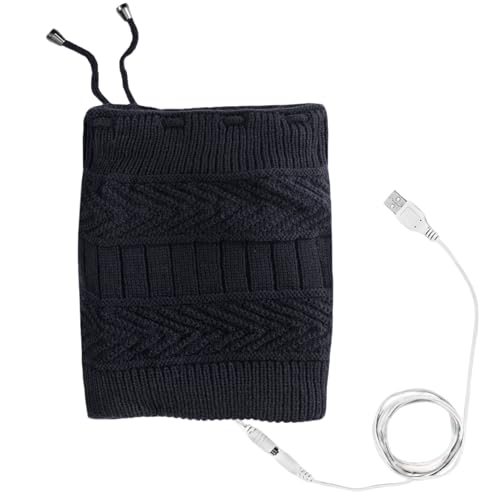 Gorro calefactor – Gorro eléctrico de punto 2 en 1 con batería recargable, collar térmico con USB para mujer y hombre, para actividades de invierno, senderismo, esquí y trabajo al aire libre