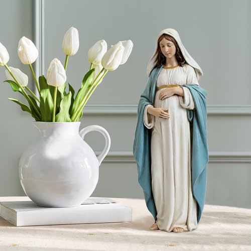 Estatua Virgen Embarazada 9.5 pulgadas Decoración Religiosa miniatura 5