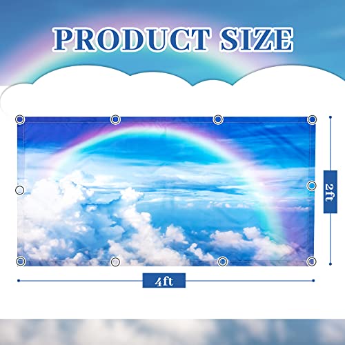 Image of Hortsun 4 Pack 4 x 2 Feet Fluorescent Light Covers, Magnetic Light Filters for Classroom Ceiling, Decorative Lights Shade for Office Home Hospital(Rainbow)