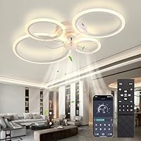 LED Deckenventilator Mit Beleuchtung Und Fernbedienung,60W Deckenlampe Mit Ventilator,85cm,4800lm Dimmbar Lampe Mit Ventilator,Modern Ceiling Fan 6-Gang,Reversibel Für Schlafzimmer Wohnzimmer Küche