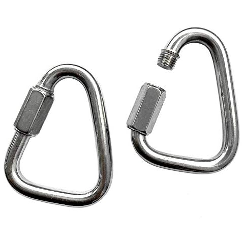 JCPLYNN 2Pcs 316 Stainless Steel Delta Quick Link 5/32"(4mm) - 3/8"(10mm) Marine Grade Triangle (M10) Cover