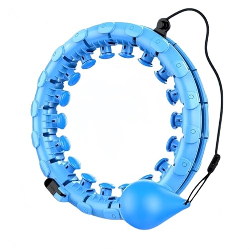 Vzck スピードファット燃焼 スマートフラフープ フラフープ 運動器具 組み立て式 サイズ調整可 進化系 カウントセンサー付き 自動回転 落ちない 大人・子供兼用 トレーニング 運動用 減量用 (24本のマッサージ,ブルー)