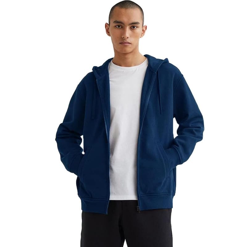 Image of Koverify Plain Chain Hooded Zipper Jacket for Men