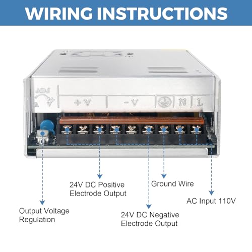 Image of 24V 25A Power Supply 600W AC 110-220V to DC 24V for LED Strip Light | Comes With Built-in Cooling Fan, Low Voltage Transformer, AC /DC Adapter, For Audio /Video Power Supply and Other 24V Devices