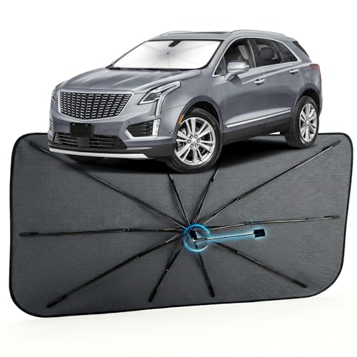 Image of Car Windshield Sun Shade for Cadillac XT5 2017-2026 -[Reflective Coated Fabric] Sunshade Umbrella for Front Window, Car Shades Sun Visor Keep Car Cool and Protects Interior, 1:1 Exact Fit