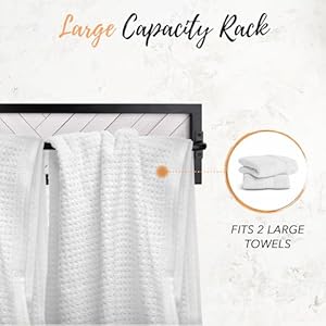   Autumn-Alley-White-Farmhouse-Towel-Rack-Holder-Wall-Mounted-for-Bathroom-Laundry-Room-in-Unique-Shiplap-Design--Rustic-Distressed-Wood-Towel-Rack-Modern-Matte-Black-Rod