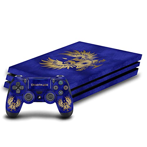 Head Case Designs Offizielle EA Bioware Dragon Age Graue Wächter Gold Heraldry Vinyl Haut Gaming Aufkleber Abziehbild kompatibel mit Sony PlayStation 4 PS4 Pro Console and DualShock 4 Controller