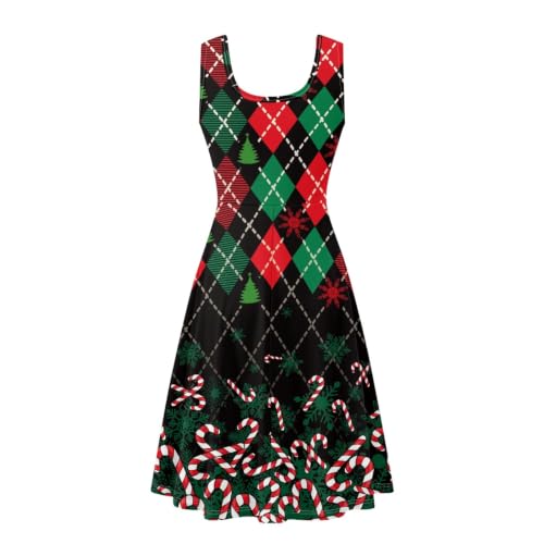 Image of Dreaweet Casual Sleeveless Dresses for Women Girls, Round Neck Tank Dresses with Pockets Summer Sundress Size XS-4XL