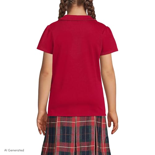 Image of Lands' End Girls Short Sleeve Peter Pan Collar Polo Shirt