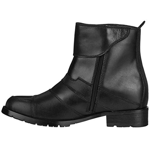 CALTO Men's Invisible Height Increasing Elevator Shoes - Black Leather Zipper High-top Biker Boots - 3.3 Inches Taller - G6251 - Size 8 D(M) US3