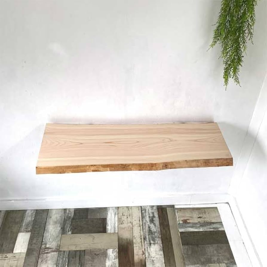 Amazon.co.jp: 一枚板 無垢 ひのき 檜 桧 棚板 棚 カウンター 机 天板