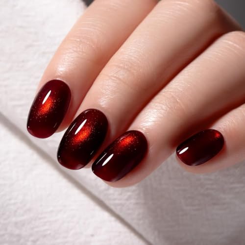 Image of Cat Eye Gel Polish with Dual Magnet 15ML Holographic Glitter Magnetic Soak-Off UV /LED Gel Polish for Salon & DIY Nail Art (BURNISHED AMBER)