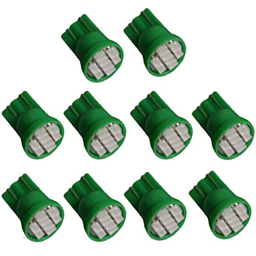 Britelites 10x T10 8-SMD Verde Luces LED para Auto miniatura 1
