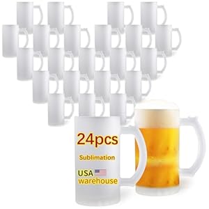 16oz frosted sublimation beer mug blanks bulk USA WAREHOUSE blank 16 oz frosted beer mugs for sublimation glass mugs with handle 24 Pack