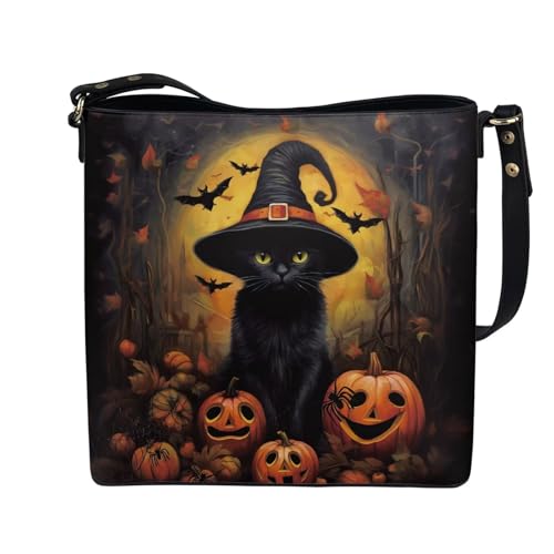 Image of HUGS IDEA Boho Bags for Women Leather Handbag Shoulder Bucket Crossbody Purse