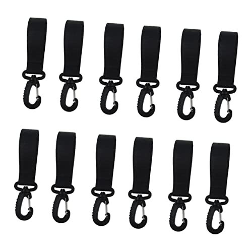 Toddmomy 12pcs Baby Stroller Hook Pram Nappy Hanger Buggy Hooks Bag Stroller Clip Strap Strollers Stroller Organizer Hook Nonslip Stroller Hook Stroller Accessories Black Polyester