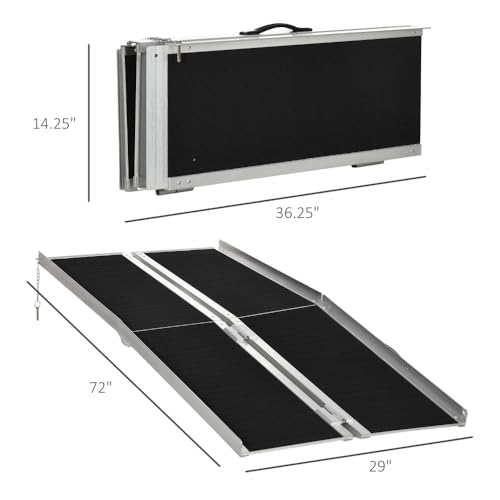 Rampa portátil de aluminio para umbral para silla de ruedas, scooter y caminador - Rampa plegable ligera para casa y viaje miniatura 3