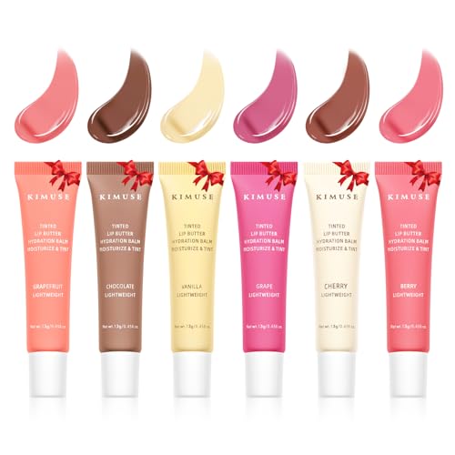 KIMUSE 6 Pcs Tinted Lip Butter Hydration Balm Set