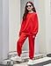 Arshiner Sweatsuits Girls 2 Piece Outfit Drop Shoulder Sweatshirt Sweatpants Fall Fashion Clothes Tracksuit Red 8-9 Years