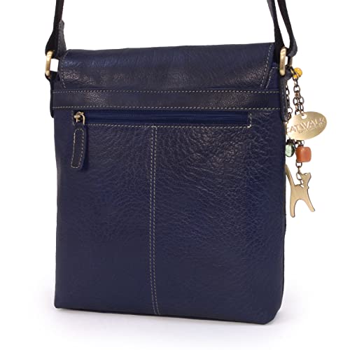 Leder Umhängetasche Damen - Crossbody Bag/Messenger Bag Mittelgroß - Verstellbarer Schultergurt - ANJA – Bild 5