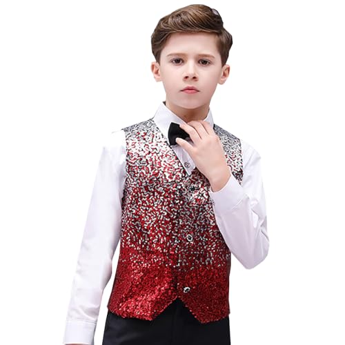Gilet à paillettes haut de gamme avec nœud papillon enfant