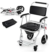 Amazon | 入浴用車いす 介護用車いす、シャワーチェア 便器付き