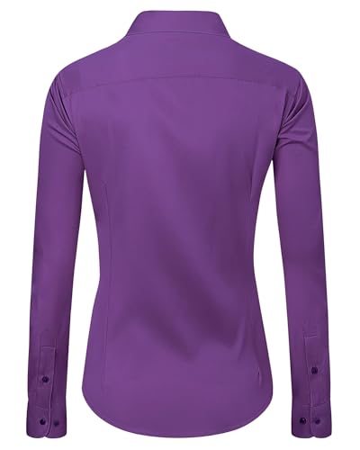 Image of J.VER Womens Dress Shirts Long Sleeve Button Down Shirt Wrinkle-Free Business Casual Blouse Office Work Tops