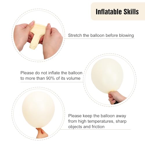 Image of RUBFAC 135pcs Ivory White Balloons Different Sizes 18 12 10 5 Inch Latex Balloon Garland Arch for Party Decoration Birthday Gender Reveal Wedding Anniversary Baby Shower Party Supplies