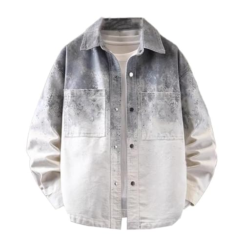 Manteau jean carreaux homme veste ample confortable contre le vêtement serré