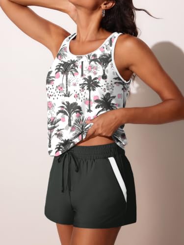 Image of Summer Mae Blouson Women's Tankini Swimsuits Tummy Control Modest 2026 Two Piece with Sporty Pockets Bathing Suits