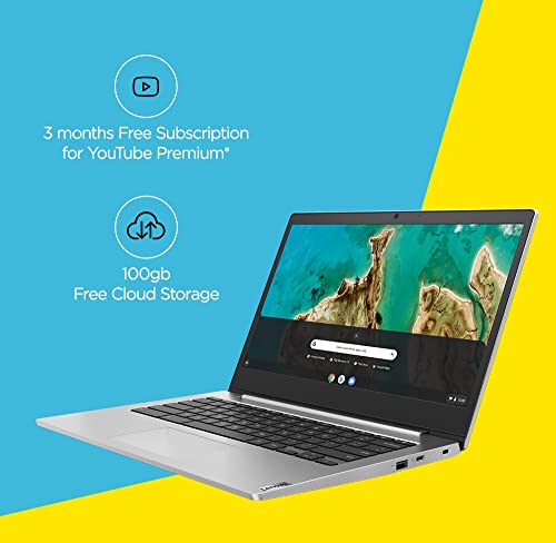 Image of Lenovo IdeaPad Slim 3 Chromebook Intel Celeron N4020 14'' (35.56cm) FHD IPS Touchscreen Thin & Light Laptop (4GB /64GB eMMC /Chrome OS /Upto 10hr Battery /2W x2 HD Speaker /Platinum Grey /1.4Kg), 82C1002SHA