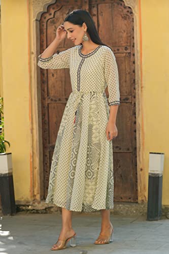 Image of Juniper Women's Georgette Printed Anarkali Kurta
