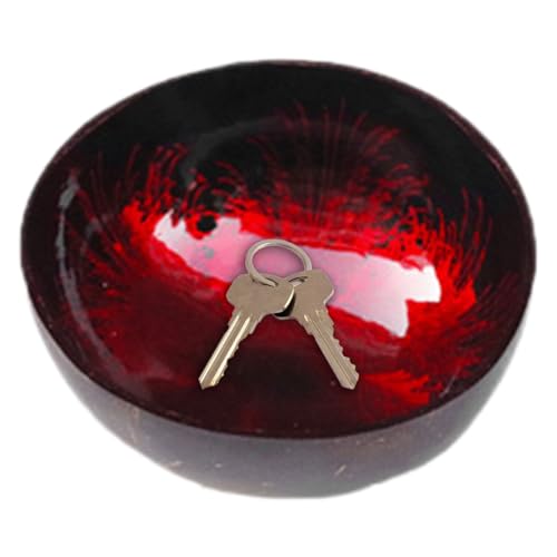 Kokosnuss Servierschüssel,holzschale,schlüsselschale,schale deko,Polierte Dekoschale,Heimdekoration für Büro,Zuhause,Servieren von Früchten,Nüssen,Schlüsselaufbewahrung,Salatschüsseln für Salate