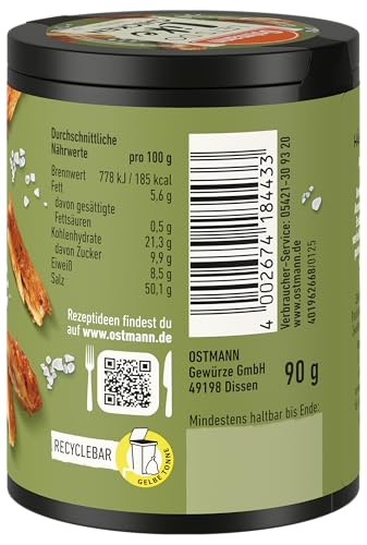 Ostmann Gewürze - Let's Do Like Chicken | Hähnchen-Geschmack für ungewürzte Fleischersatzprodukte | Gewürzsalz für Tofu und Sojachunks | 90 g in recyclebarer Metalldose