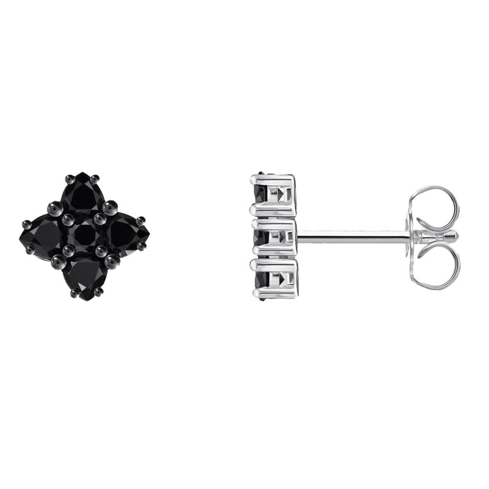 Thomas Sabo Silver Blackened Small Ear Studs With Black Zirconia