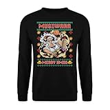 One Piece Mugiwara Merry Xmas | Ugly Christmas Weihnachten Sweater Pullover, Schwarz, M