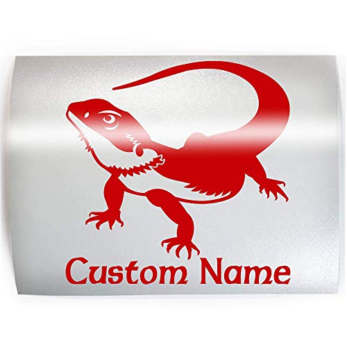 Bearded Dragon CUSTOM WORDS TEXT - PICK COLOR & SIZE - Reptile Lizard Pet Vinyl Decal Sticker D