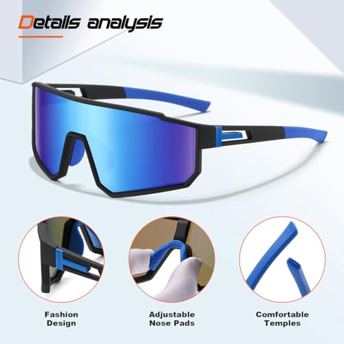 FAGUMA Kids Polarized Sports Sunglasses Youth Baseball Sunglasses Age 8-16 Boys Girls Softball Cycling UV400 Protection3