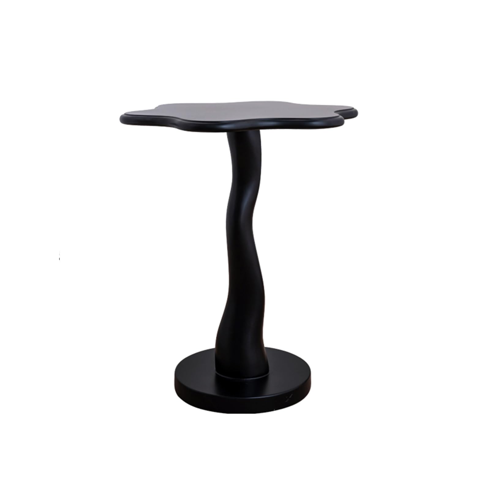 Petite table d'appoint noire compacte pour optimiser l'espace près du canapé