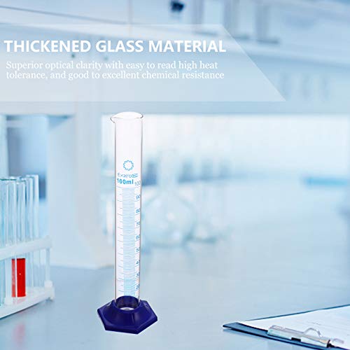 ULTECHNOVO Conjunto de Cilindros Graduados de Vidro 4 Unidades Cilindros de MediÃ§Ã£o Graduados de 1