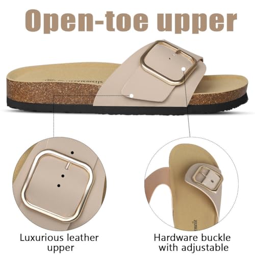 Sandals for Women Memory Foam Insole Womens Sandals Comfortable Genuine Leather Sandals Classic Cork Antislip Slippers2